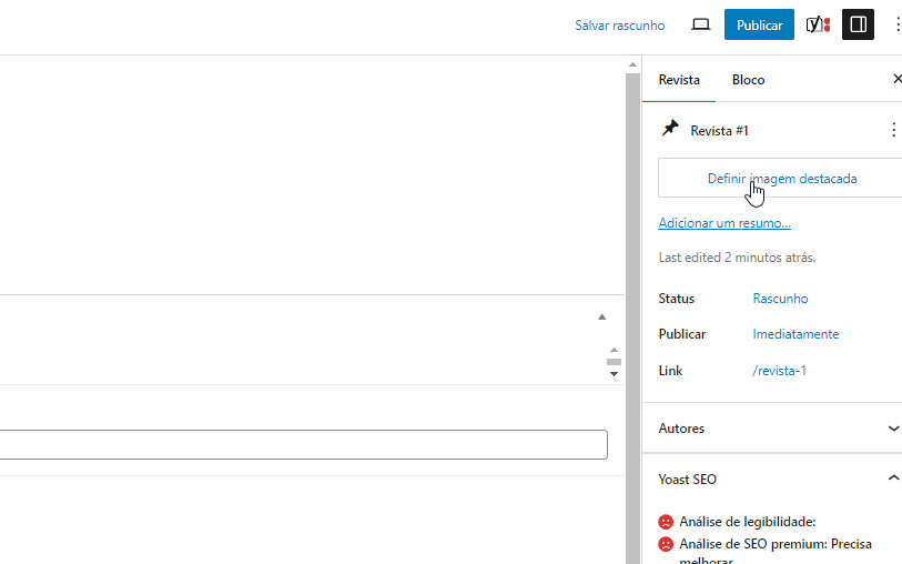 Adicionando capa nas Revistas