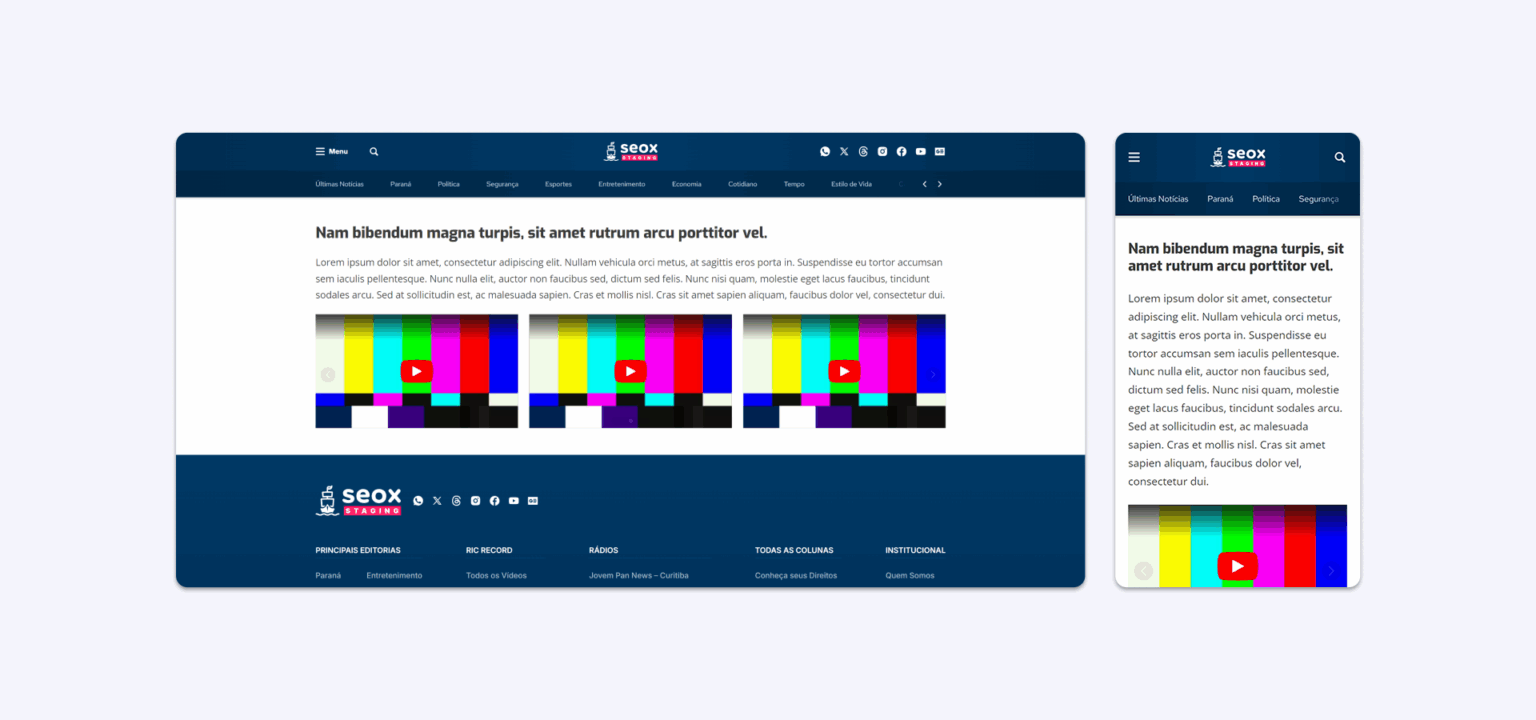 Seção Carrossel 3 Videos Seção Carrossel 3 Videos
