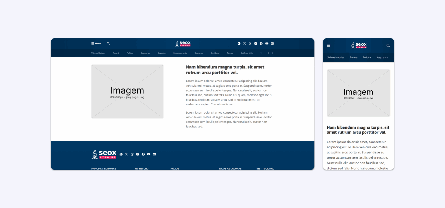 Seção Imagem + Texto Seção Imagem + Texto